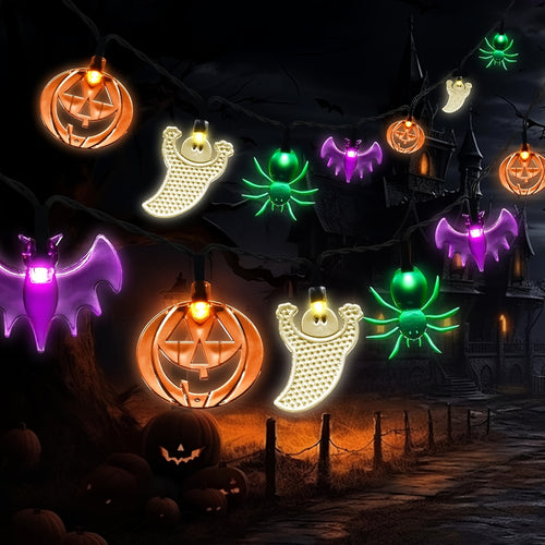 SpiderGlow | Lichtsnoer met halloween figuurtjes