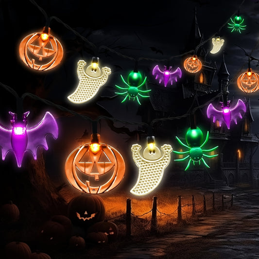SpiderGlow | Lichtsnoer met halloween figuurtjes