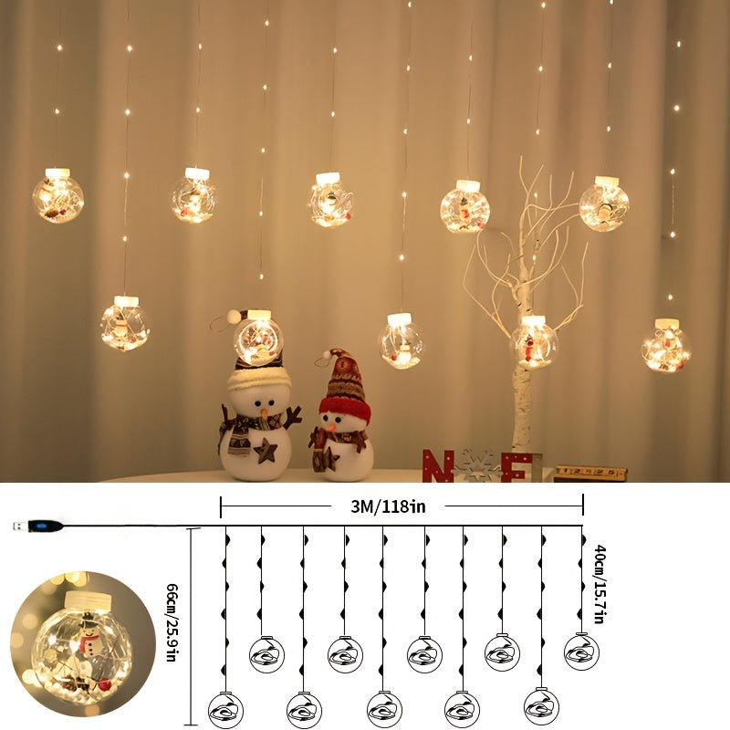 FestiGlow Garland | Lichtgordijn met kerstmannen, rendieren en sneeuwpoppen