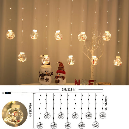 FestiGlow Garland | Lichtgordijn met kerstmannen, rendieren en sneeuwpoppen