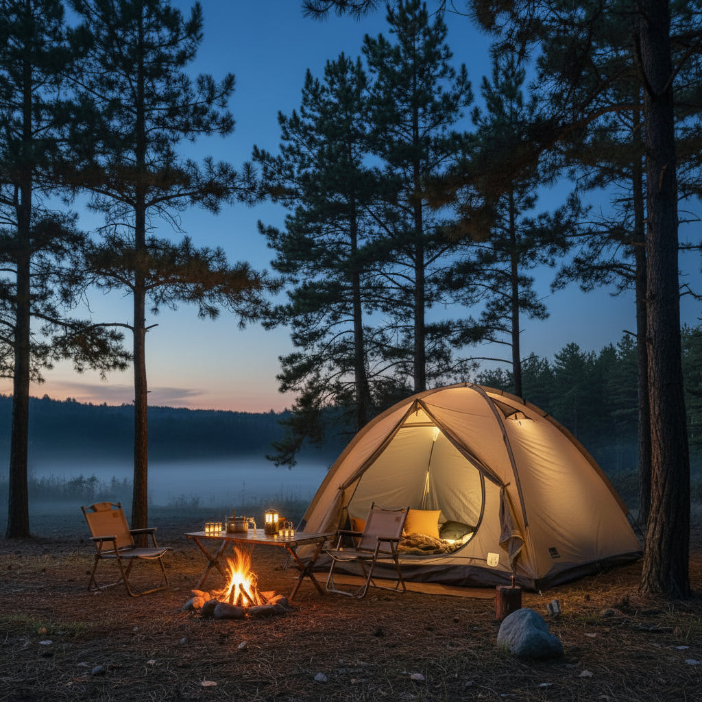 CampAura Glow | Oplaadbare campinglantaarn met 10m lichtslinger