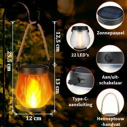 LanteraGlow Solar | Sfeervolle solar lantaarn voor warme avonden buiten
