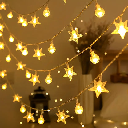 StellaGlow Aura | Lichtsnoer met sterretjes en bolletjes