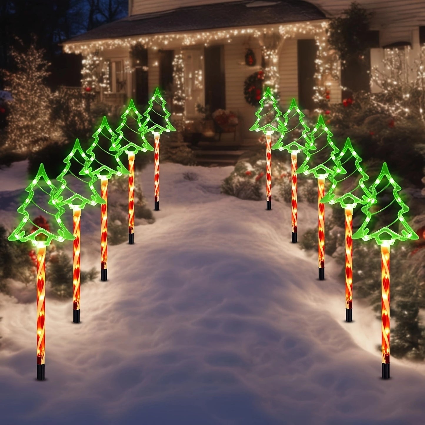 LumiFest | Zuurstok met kerstboom (set van 5)