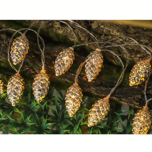 SilverPine Glow | Lichtsnoer met dennenappels