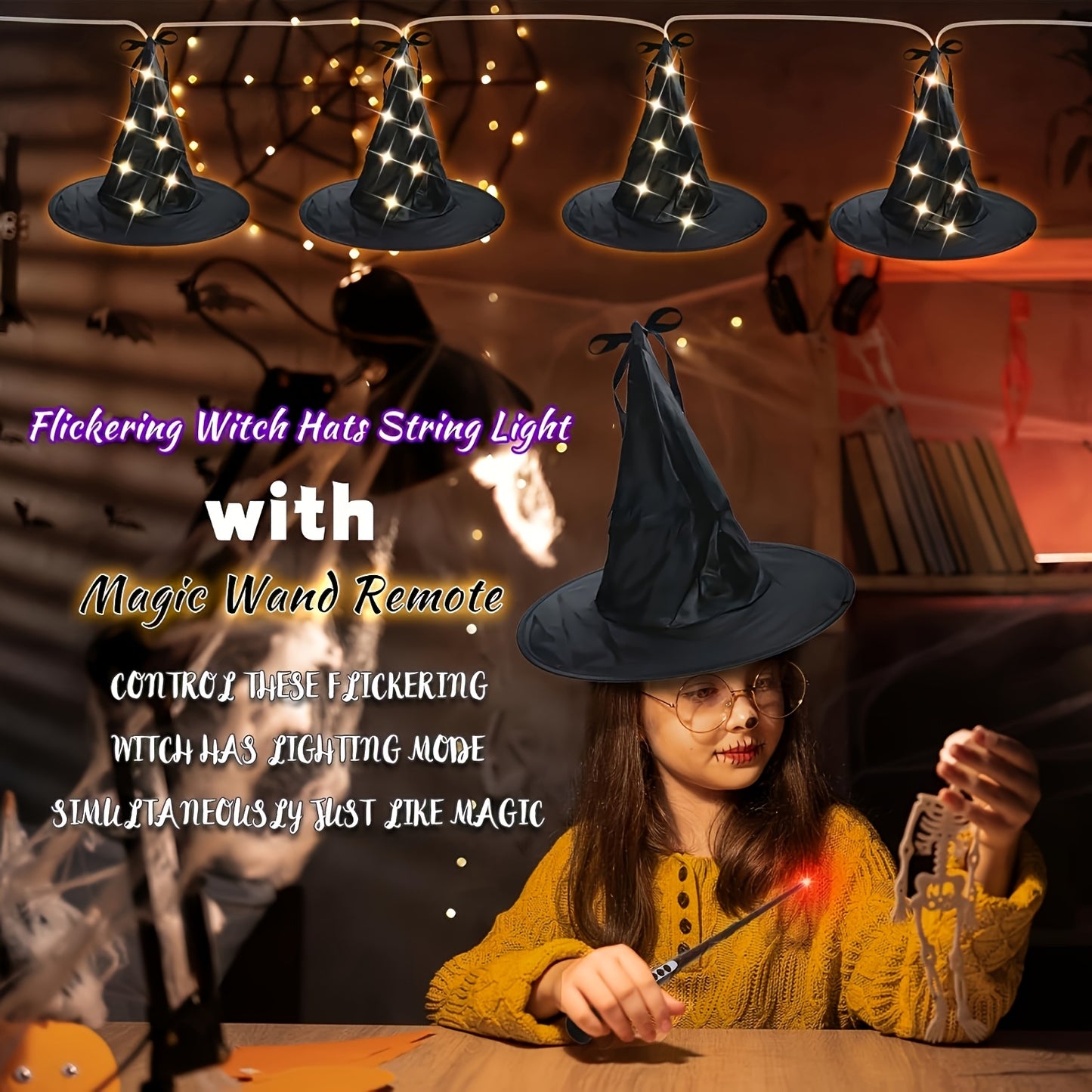 WitchGlow | Lichtsnoer met heksenhoeden